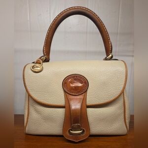 Vintage Dooney & Bourke Essex Carrier Bag With Top Handle, Cream Leather
